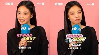 JENNIE on BBC Radio 1 guessing Song Speed Test