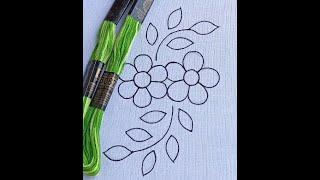 Flower Cushion Cover Design Embroidery Tutorial #184//হাতের সেলাই করা সুন্দর একটি কুশন কভার ডিজাইন