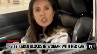 Petty Karen Blocks In Woman With Her Car In Parking Garage