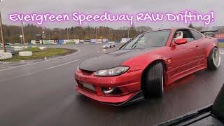 Veilside S14 rain session with friends - EVERGREEN SPEEDWAY RAW (IN CAR)