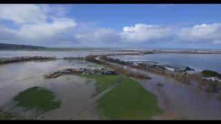 FERNDALE CA FLOODING JANUARY 11 2017 4K AERIAL VIDEO