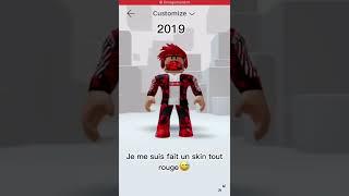 L’évolution de mon skin roblox!