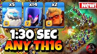 Th16 Golem Witch Attack With 10 Zap Spell | Best Th16 Attack Strategy in Clash of Clans