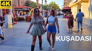 Kuşadası City Center Bazaar Marina Walking Tour |4K UHD| Magical Historical Place (Thursday 2024)