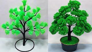 ऊन से गुलदस्ता बनाने का आसान तरीका/DIY Easy Woolen Guldasta Craft/Woolen Tree Craft idea/Wool making