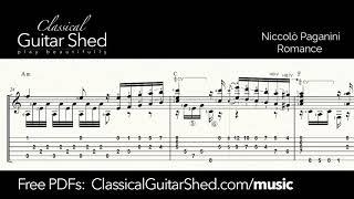 Paganini: Romance - Free sheet music and TABS for classical guitar