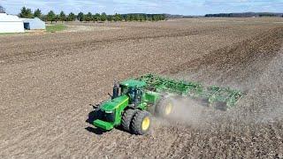 Field Cultivating With A John Deere 9620R