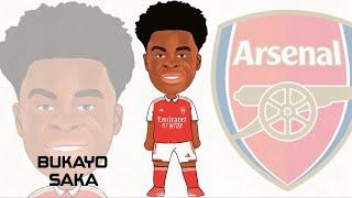 How to draw Bukayo Saka - Football Toon's