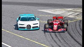 Ferrari F1 2018 vs Bugatti Chiron - Top Gear Track