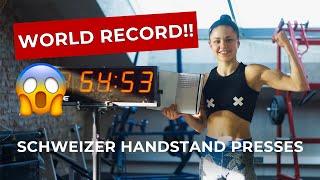 WORLD RECORD schweizer handstand press | L-seat straddle press to handstand | Stalder press amrap