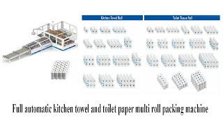 Empaquetadora de rollos múltiples de toallas de cocina completamente automática