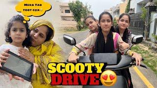 Minsa ka tab toot gya || aapiyo ko scooty chalana sikhae
