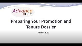 Tips for preparing your promotion and tenure dossier 2020