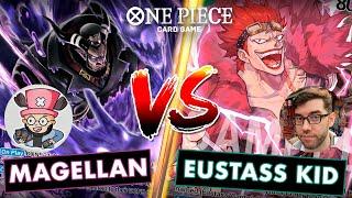 MAGELLAN VS EUSTASS KID! OP-02 BATTLE WITH @AlexanderArts! - ONE PIECE CARD GAME