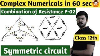 Combination of resistance part2 | Symmetric Resistance circuit problem |Mirror axis folding symmetry