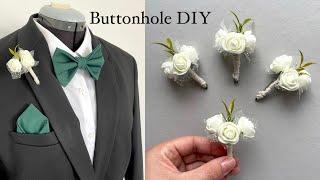 How to make flower buttonhole, Artificial flower Men’s buttonhole tutorial, Anita Benko Bridal