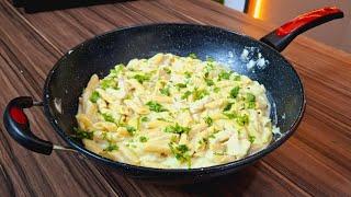 مكرونه وايت صوص️بدون كريمه️و بدون مكونات كتير️و الطعم احسن من المطاعم️و هتنجح معاكي من اول مره️