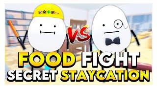Roblox SECRET STAYCATION FOOD FIGHT! (Butler Egg vs Safety Egg) 