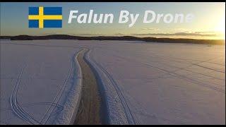 Ice Skating On Lake Runn (Sweden) | Falun By Drone