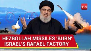 3 Attacks In 3 Days: Hezbollah 'Blows Up' Israel's Rafael Factory In Haifa With 45 Missiles | Watch