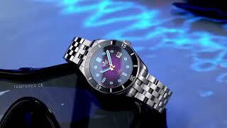 PHOIBOS WAVE MASTER 39.5MM 200M Automatic Diver Watch PY053HD Purple Date