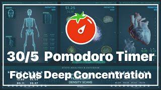 Alpha Waves Pomodoro Timer 30x5 min Focus Deep Concentration