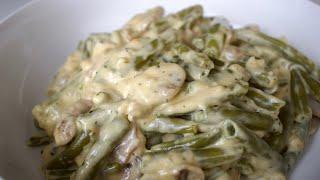 Creamy Green Beans Salad With Mushrooms | How to cook Green Beans