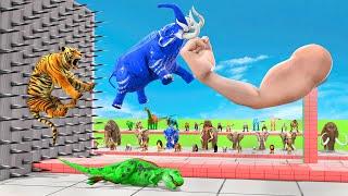 Animals vs Dinosaurs EPIC PUNCH Who Can Survive? ARBS Animal Revolt Battle Simulator