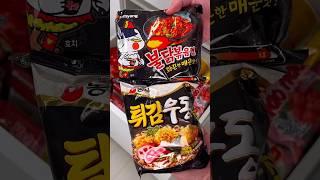 Buldak fried udon ramen with mandu, rice cake #buldak #nongshim #buldakramen #buldaknoodles #samyang