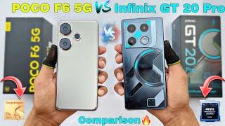 infinix gt 20 pro 5G vs poco f6 5G speed test and comparison all features