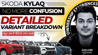 Skoda Kylaq Variant Breakdown | Better than 3xo? @autocritic #kylaq #3xo #autocritic