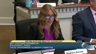 Rep. Stephanie Barnard testifies in support of advanced nuclear reactor technology