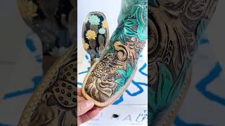 Handtooled western boots for women by tin haul. #westernboots #western #boots #westernwear