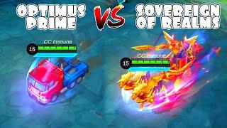 Johnson Sovereign of Realm VS Optimus Prime Skin Comparison