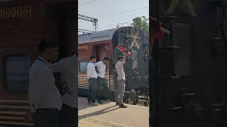 Coupling of Diesel Traction for Maharaja Expres at Bikaner is ready for departure from BKN to Gajner
