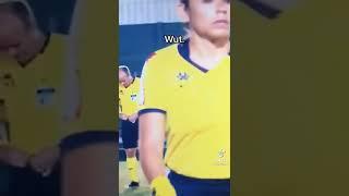 Referee pisses himself in the middle of the field