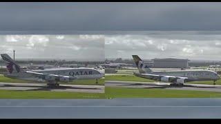 Compare How Qatar & Etihad A380-842 Pilots Battled Storm Nelson To A Safe Touchdown.