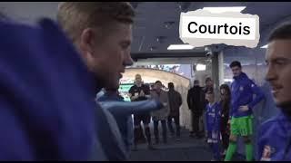 Courtois scared of de Bruyne after cheating on him...Eden hazard meets Kevin de bruyne