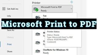 Microsoft Print to PDF Ke Fayde | How to Use Microsoft Print to PDF | Microsoft print to pdf Printer