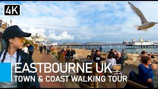 Exploring Eastbourne Beach and Town 2021 - UK Seaside Resort and Town Centre Walking Tour