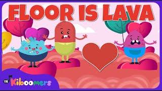 Valentine's Day Floor is Lava Dance  - THE KIBOOMERS Preschool Songs - Brain Breaks