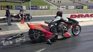 CRAZY Old School Nitro TOP FUEL Kawasaki KZ Motorcycle takes on Turbo Hayabusa Drag Bike! Old vs New