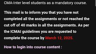 Cma nptel important update must watch #cmainter #cma  no need to panic