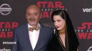 Dita Von Teese and Christian Louboutin attend the Los Angeles Premiere of Star Wars: The Last Jedi