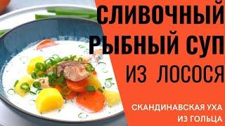 Скандинавская уха из лосося. Рецепт как приготовить вкусный рыбный суп из лосося.