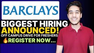 Barclays Direct Test Hiring | Amazon hiring work from home | OFF Campus Drive 2023, 2024, 2025 Batch