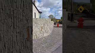 Crazy  Vertical stone laying wall #stonemasonry #stonewall #building