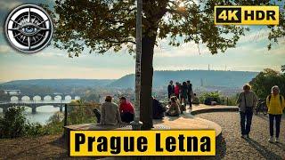 Prague Autumn Walking Tour of Letna Park  Czech Republic 4K HDR ASMR