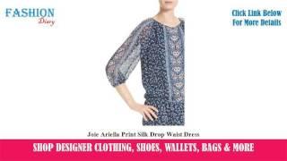  Joie Ariella Print Silk Drop Waist Dress 