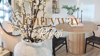 Spring Entryway Refresh/Decorate With Me￼/Spring Decor/Neutral home Decor/AMOFOOT/Air Jordan1Retro